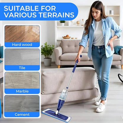 Wlich 3 Pack Microfiber Cleaning Pads are Compatible with Bona Mop,18 Inch Replaceable Mop Pad Refill,Washable & Reusable Blue Microfiber Mop Pads for Hardwood and Hard-Surface Floors