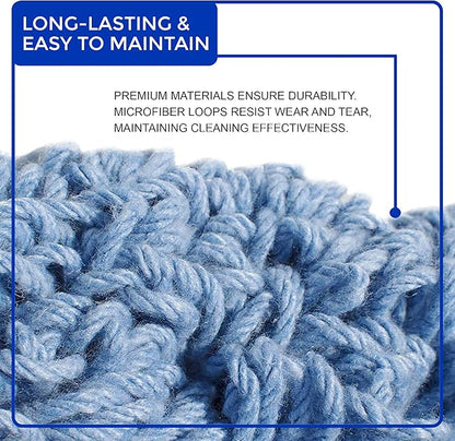 Nine Forty 2-Pack Industrial and Commercial-Grade Looped End Wet Mop Head Refill - Heavy Duty 20 Inch 4-Ply Premium Synthetic Yarn - for Optimal Absorption and Durability - Green (2 Pack, Large)