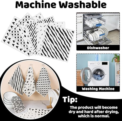 Needbrock 6 Pack Swedish Dishcloths for Kitchen,Swedish Rags Dish Towels with Clips, Reusable Paper Towels Washable Absorbent Cellulose Sponge Cloths No Odor for Countertop Sink Kitchen