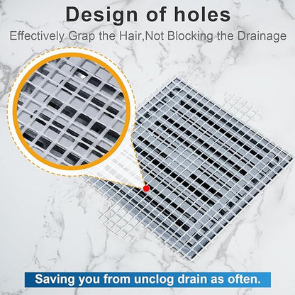 25 Pack, Disposable Shower Drain Hair Catcher Mesh Stickers,Disposable Hair Drain Catcher. (4.1inch Square)