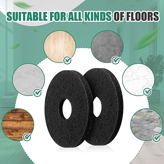 Teenyyou 5 Pcs 12" Cleaning Orbiter Pads Commercial Floor Buffer Pads Hardwood Floor Maintenance Scrubber Polisher Cleaning and Stripping for Orbiter Machine (Black)