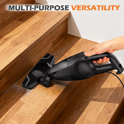 Zefiro Lightweight Corded Stick Vacuum, High Suction Bagless Small Vacuum Cleaner for Carpet Hardwood Floor Pet Hair, Portable Handheld Vacuum for Home RV Apartment Stairs Sofa
