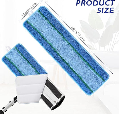 Upgraded Replacement Microfiber Mop Pads for Rubbermaid Commercial 18 Inch Mop 17 Inch Mops, Reusable Wet & Dry Commercial Cleaning Flat Mops System 18" 17" Refill Head for Multi-Surface Floor-8 Pack