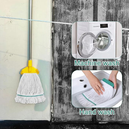 6 Pack Mop Head Replacement Heavy Duty Commercial Mophead Reusable Industrial Cotton Looped End String Head Refill for Floor Cleaning