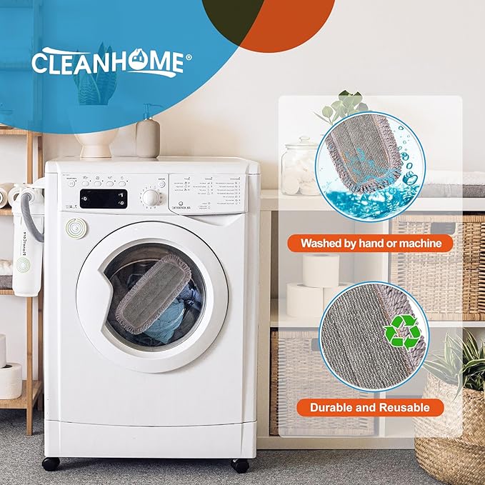 CLEANHOME Microfiber Mop Pads 4 Pieces for Floor Cleaning,Fit CLEANHOME Dust Mop: B09PBPGSJ3, Twisted Microfiber Replacement Pads