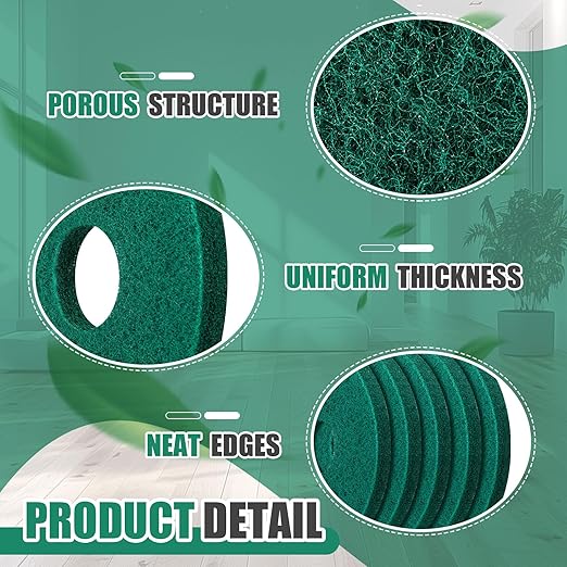 Teenyyou 10 Pcs 12" Cleaning Orbiter Pads Commercial Floor Buffer Pads Hardwood Floor Maintenance Scrubber Polisher Cleaning and Stripping for Orbiter Machine (Green)