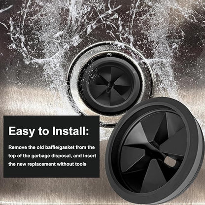 2pcs 3 1/8 Inch Garbage Disposal Sink Baffle Splash Guard, Garbage Disposal Quiet Cover Splash Guard, Quiet Collar Sink Baffle for Moen, Waste King, Whirlaway, GE Disposer