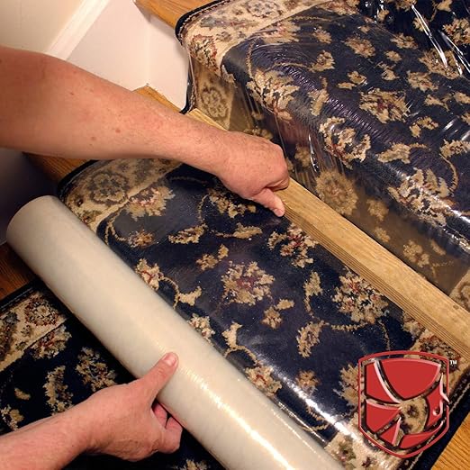 ArmorDillo 18.44 per roll 9 Rolls (case) Only Carpet Film with Easy Start, Free Utiltity Knife, Full 3 Mil - 3 Layer PEP, Bubble Adhesive, and 100% Made in USA