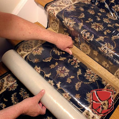 ArmorDillo 18.44 per roll 9 Rolls (case) Only Carpet Film with Easy Start, Free Utiltity Knife, Full 3 Mil - 3 Layer PEP, Bubble Adhesive, and 100% Made in USA
