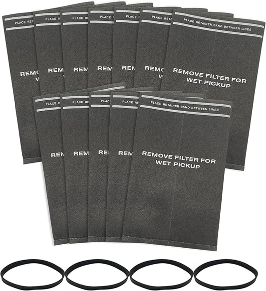12 Pack 9-38737 Dust Cloth Filter Bag Wet Dry Vacuum Bags for Craftsman 2 to 2.5 Gallon Shop Vacuums and Powerhead Bucket Vac, 12 Shop Vacuum Bags With 4 Retaining Bands