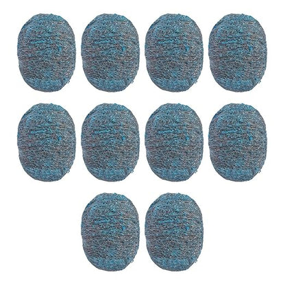 10 PK Steel Wool Soap Pads - Metal Scouring Cleaning Pads for Dishes, Pots, Pans, and Ovens - Pre-Soaped scrubbing Pad for Easy Cleaning of Dishes, Pans, Ovens and Pots (Blue, 8x6x2cm)