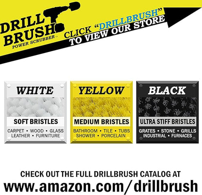 Carpet Cleaner Scrub Brush for Polisher - 7 Inch Soft White Drillbrush with 5/8 x 11 Threaded Hub for Rotary Polisher Machine - Large Car Buffer Brush - Large Carpet Scrubber - Drill Adapter Included