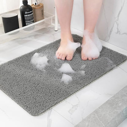 Hargiis Non-Slip Bathtub Mat, Anti Slip Shower Mat, Fast Drying Bathtub Mats, Foot Scrubber Mat, Anti Slip Mat for Tub, Floor, Bathroom, Kitchen, Home, Hotel (Grey 47"×16")