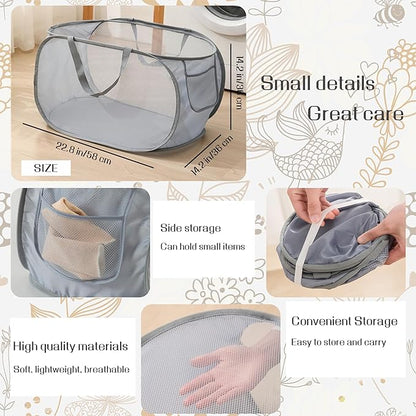 3 Pcs popup laundry hamper Sturdy Large Capacity collapsible laundry basket,Laundry Room,Toy storage,Versatile Use-Home,Camping,Dorm,Hotel,Travel