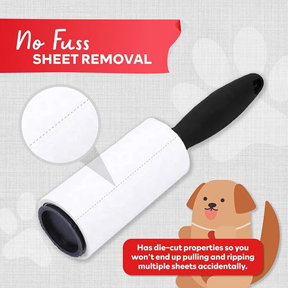 XFasten Pet Hair Lint Rollers for Pet Hair Extra Sticky (180 Sheets/ 2 Lint Roller Refills /1 Pet Hair Roller) Cat and Dog Hair Roller, Sticky Lint Roller for Clothes, Pet Hair Removal Tool