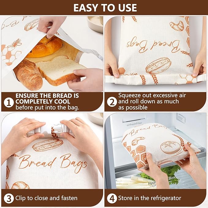 Beeswax Bread Bags for Sourdough(2 Pack), Wax bread bags for homemade bread, Beeswax Bread Bag, Keep Freshness, Beeswax bags for bread, Upgrade Food Storage Bag, Reusable,XL Cap | Reusable, 100% Natural Cotton, Keep Freshness, Beeswax Lined, Food Grade...