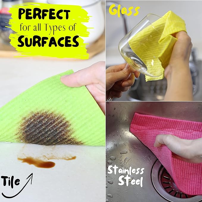 Mr. Pen Dish Cloths, 6 pcs, Reusable Paper Towels, Absorbent Kitchen Towels, Dishcloths for Kitchen, Cellulose and Cotton