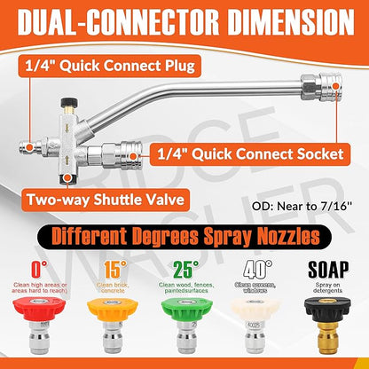 RIDGE WASHER Mini Foam Cannon Gun with Dual Connector, No Dilution Required, Pressure Washer Gun for Foam Blaster, 1/4" Quick Connect, 4000 PSI, 100 ML