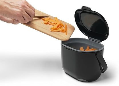 Addis 2.5 Litre Kitchen Compost Caddy, Black/Grey, 2.5L