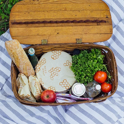 Bee's Wrap Beeswax Wraps for Food - 3 Pack of Assorted Beeswax Wraps - Small, Medium & Large Wrap - Plastic Free Made in USA Reusable Natural Food Wrap - Honeycomb Print