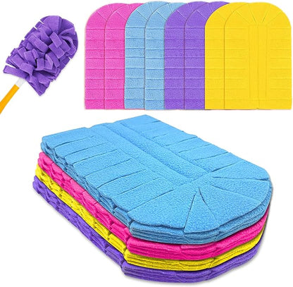 KEEPOW 12 Pack Reusable Duster Refill Compatible with Swiffer Duster Extended Handle, 360° Heavy Duty Duster Refills, Microfiber Dusters for Cleaning, Fleece Refills(Handle is Not Included)