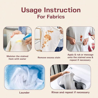 Stain Remover, Effectively Eliminates Stains from Wine, Berries & Blood on Fabrics, Carpets, Upholstery & Jewelry, Dye-Free, Free from Bleach, Peroxides & Phosphates, Made in USA, 10 oz
