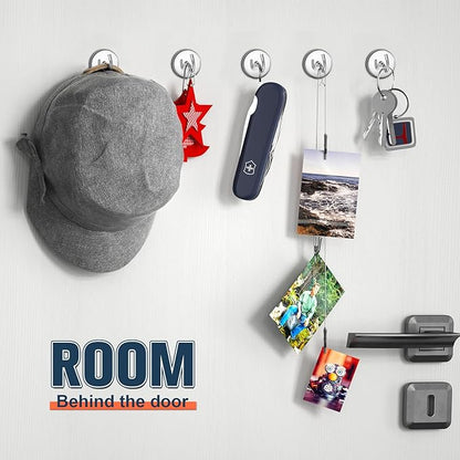 FINDMAG Magnetic Hooks for Cruise Cabins, 150lbs Metal Magnetic Hooks for Hanging, Magnet Hangers for Whiteboard, Strong Magnets Heavy Duty for Classroom Organization, Office Supplies, 6Pack, Silver