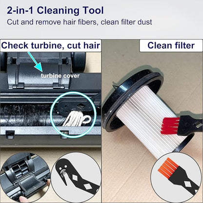 Portek Air-Driven Turbo Brush Attachment for Shop Vac Wet Dry Vacuum Cleaners, 1-1/4 and 2-1/2 Inch, Non-Electric Floor Head for Pet Hair and Debris Removal from Carpets Area Rugs Hard Floors
