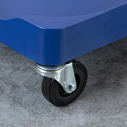 Restaurantware-Clean Tek Professional Janitor Cart with Wheels, 1 Cleaning Trolley with 18 Gallon Bag - 3 Shelves, Heavy-Duty, Blue Plastic Commercial Janitorial Cart, for Restaurants