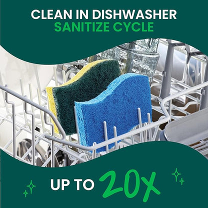 Scotch-Brite Zero Scratch Scrub Sponge, 6 Kitchen Sponges for Cleaning Around the Home, Bathroom & More, Scratch-free Dish Scrubber, Multi-surface Safe, Best for Nonstick Pots and Pans