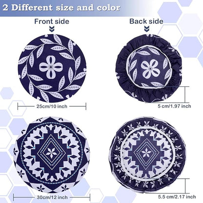 2 Large Reusable Beeswax Bowl Covers for Bread Proofing, 10/12 Inch Elastic Beeswax Wraps Cotton Cloth Sourdough Bowl Covers for Proofing Baskets, Mixer Bowls, Food Storage Containers