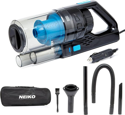 Neiko Portable Wet Dry Car Vacuum, High Power, Small Vacuum for Vehicle Detailing, 12V DC Power, Best for Automotive or Boat