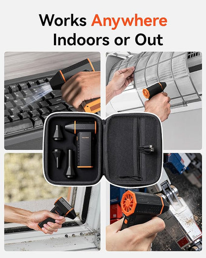 WOLFBOX Hard Carrying Case for MF50 Electric Air Duster [CASE ONLY, Device Not Included], Shockproof Travel Storage Bag for Compressed Air Blower & Accessories, Splash-Proof