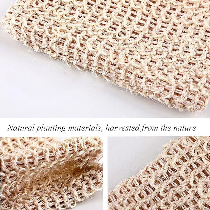 3 Pack Natural Sisal Soap Saver Bag for Exfoliating, Shower,Scrubber