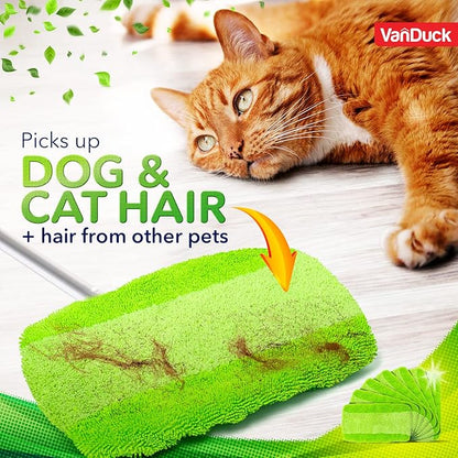 VanDuck Reusable Mop Pads Compatible with Swiffer Sweeper (2-Pack) - Washable Microfiber Mop Pads for Wet & Dry Use - All Purpose Floor Mopping and Cleaning Product