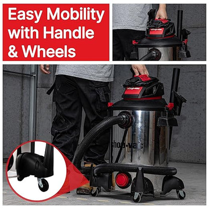 Shop-Vac 5761311 12-Gallon Wet/Dry Shop Vacuum, 6 Peak HP, 1.5 Inch Diameter x 7 Foot Hose, 20 Foot Cord, Ideal for Home, Garage, and Workshop Cleaning