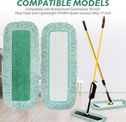 Dust Mop Pads for Rubbermaid Commercial Microfiber Dust Mop - 18 inch Mop Head Replacement with Fringe - Reusable Wet & Dry Cleaning Flat Mop System 18" 17" Refill for Multi-Surface Floor - 8 Pack
