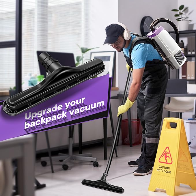 Replacement Floor Tool Compatible with ProTeam 101446 E-Z Glide Backpack Vacuum,Compatible with Hoover C2401, 14" Multi-Surface Brush for Commercial Cleaner(Nylon Brush,Black)