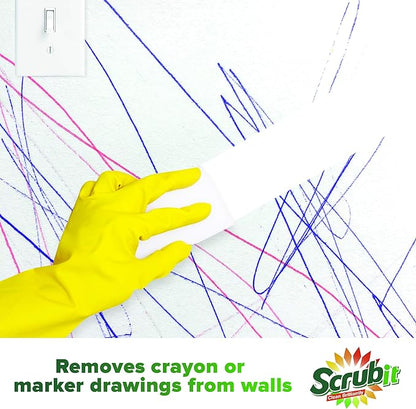 (20 Pack) Extra Thick Magic Sponge Eraser by SCRUBIT- Kitchen, Bathroom, Floor and Wall Cleaner - Miracle Melamine Cleaning Sponges- Durable Long Lasting Foam Scrubbing Pads for Tough Stains and Dirt
