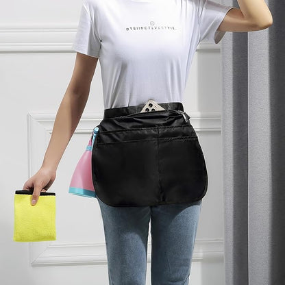 Bafelia Small Size Cleaning Caddy Apron for Women with 5 Pockets, Professional Waterproof Cleaning Supplies for Housekeepers