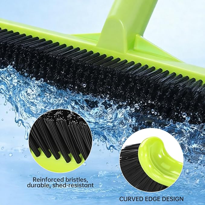 Pool Brush Head, Scrub Brush with Premium Nylon Bristles,Curved Ends High-Efficiency Pool Broom/Pool Brushes for Cleaning Inground/Above Ground,Swimming Pool, Walls, Bathtubs, Tiles & Floors(Green)