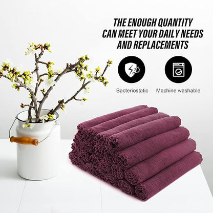 MOONQUEEN Ultra Soft Premium Washcloths Set - 12 x 12 inches - 24 Pack - Quick Drying - Highly Absorbent Coral Velvet Bathroom Wash Clothes - Use as Bath, Spa, Facial, Fingertip Towel (Burgundy)