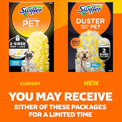 Swiffer Pet Heavy Duty Dusters Refills, Multisurface 360 Dusters with Febreze Odor Defense, 11 Count (Pack of 3)