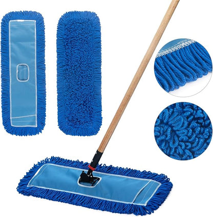 Matthew 36'' Microfiber Loop Dust Mop Washable Commercial&Residential Heavy Duty Mop Head Replacement Premium Absorbent Industrial Dust Mop Refill Pads for Hardwood, Office,Garage and Hotel -3Pack