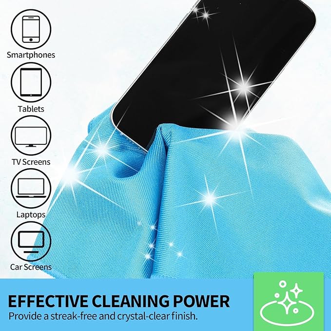 Microfiber Glass Cleaning Cloth, 6 Pack Window Glass Cleaning Rags, Reusable Lint-Free Streak Free Polishing Cloth Wipes for Stainless Steel, Eyeglasses, Mirrors, Screens & Lenses,16"x14"
