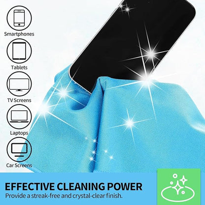 Microfiber Glass Cleaning Cloth, 6 Pack Window Glass Cleaning Rags, Reusable Lint-Free Streak Free Polishing Cloth Wipes for Stainless Steel, Eyeglasses, Mirrors, Screens & Lenses,16"x14"