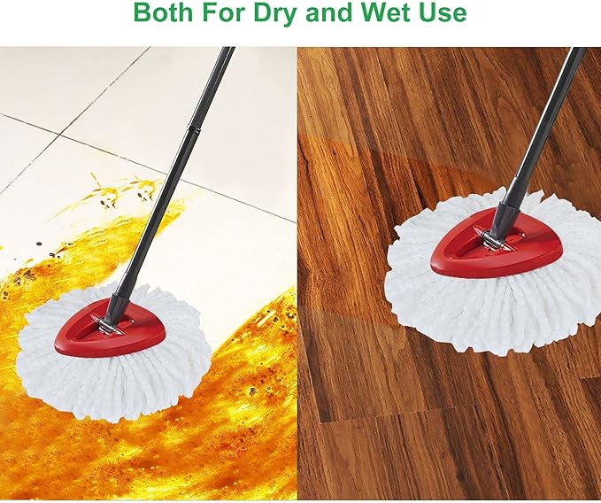 12Pack Spin Mop Heads Replacements - Easy Cleaning Microfiber Refills, 360 Degree Replacement Heads for All Hard Surfaced Floors