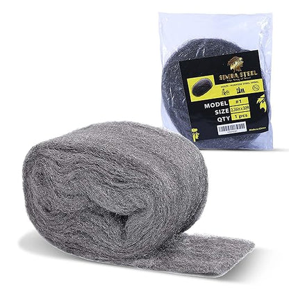 Wool Assortment for Cleaning – 0000 Grade Fine to Coarse Steel Wool Pads & Rolls, Multiple Pack Sizes and Length Options (1" x 30ft)
