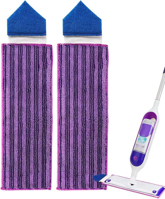 KEEPOW Reusable Power Mop Refill Pads with Scrubbing Pads Compatible with Swiffer PowerMop Microfiber Power Mop Refills Power Mop Pads Replacement for Hardwood Floor Cleaning, 2 Pack