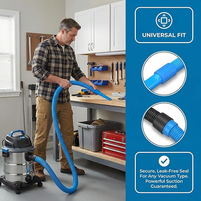 Upgraded Dryer Vent Cleaner Kit, Universal Dryer Vacuum Hose Attachment for All Vacuums, 31.5 Inch Flexible Hose for Deep Cleaning, Removes Lint & Clogs(Vacuum hose and brush)